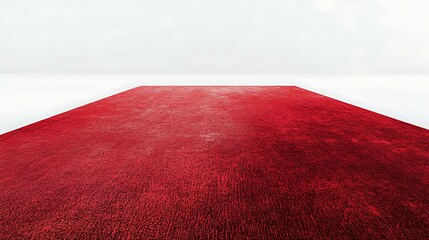 a carpet with a detailed red design, in plain white background, photorealism