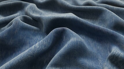 Fototapeta premium a flat texture of linen fabric with a denim color and style, showing detailed weave patterns and realistic textile texture, suitable for use as a fabric property in a 3D clothing design application.