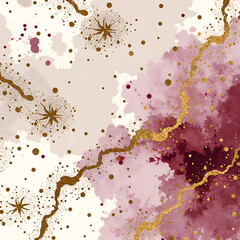 Obraz premium A gorgeous abstract design with gold and vibrant earthy tones in a cosmic theme, digital art of abstract concept.