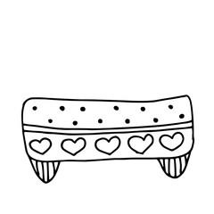 ПечатьDecorative stand. Doodle illustration of a pot for plants.