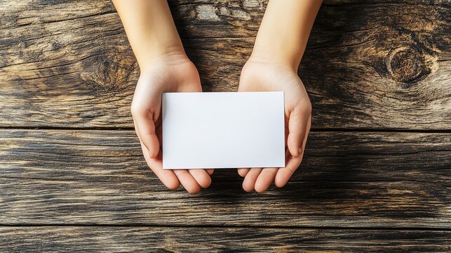 Cradle of Creativity: A Child's Hands Delicately Holding a Blank A6 Paper, Embracing the Promise of Unfettered Imagination
