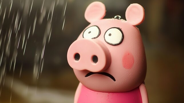 ：Whimsical World of Animation: A Cheerful Cartoon Pig Embracing the Joys of Life with Playful Charm and Colorful Personality