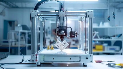 3D Printer Creating Object in Modern Laboratory