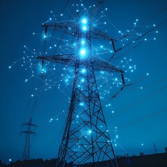 Digital image of the brain with a network-like structure. The brain is connected to a database, artificial intelligence, neural networks, or advanced processing.