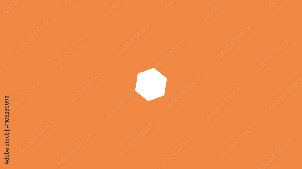Poster Geometric Orange Hexagon Pattern in Abstract Design on a Bright Background
