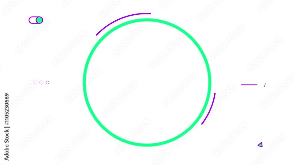 Poster colorful animated geometric design with circles and lines on white background