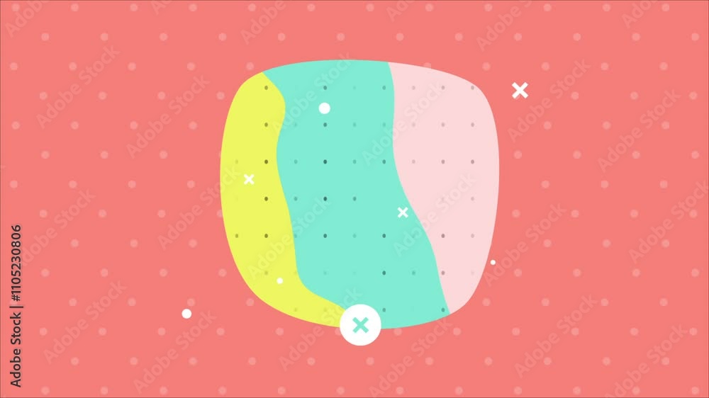 Poster abstract geometric pastel design with soft patterns and colored elements