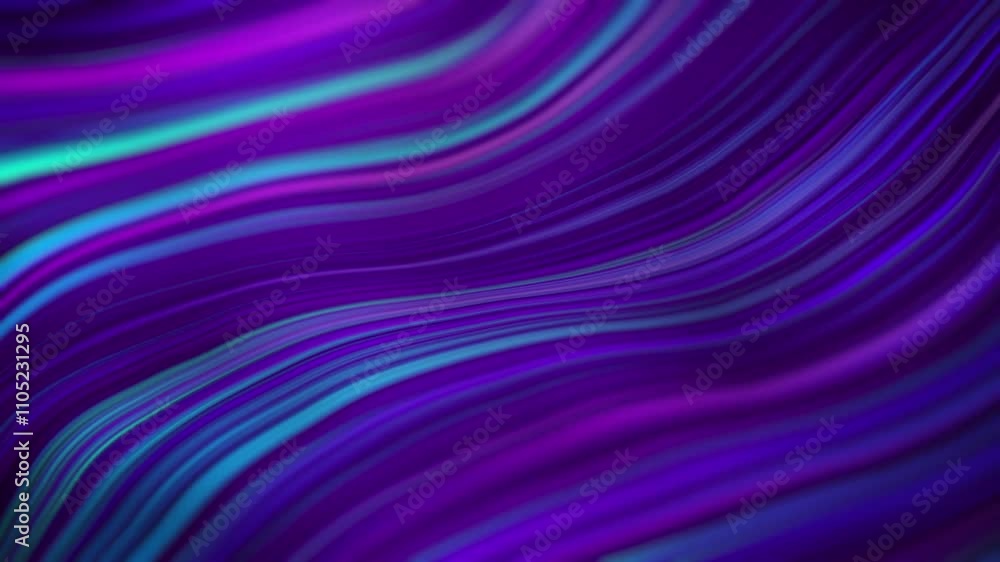 Poster dynamic abstract flow with vivid twisting patterns in purple and blue hues