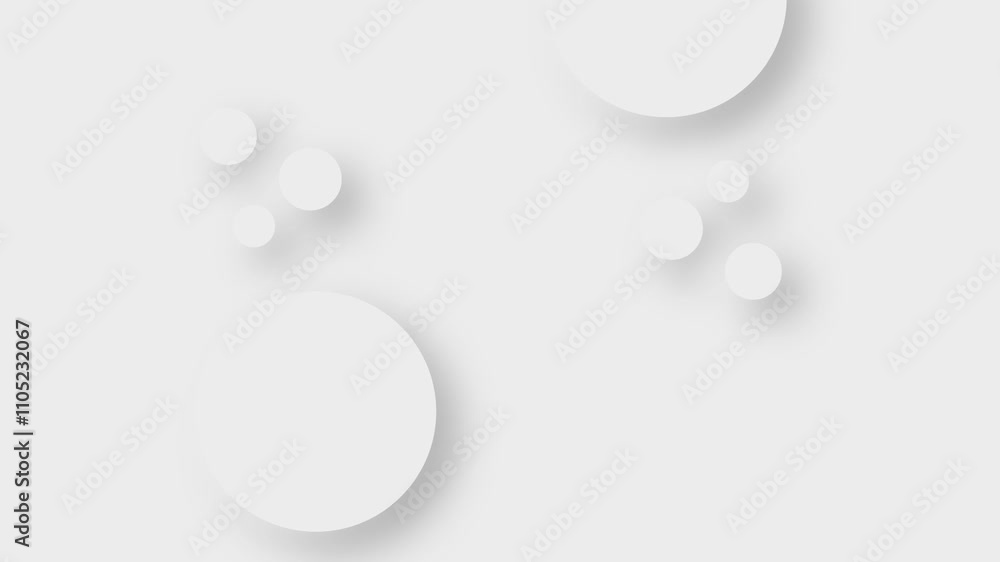 Aufkleber minimalist abstract circle pattern with shadows on white background