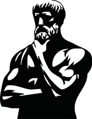 Aristotle was a Greek philosopher and polymath of the classical period in Ancient Greece. Vector illustration drawn by hand.