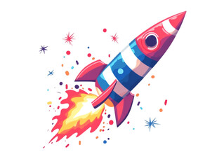  illustration of a cartoon-style firework rocket squib