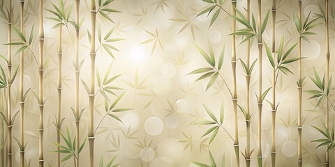 Serene Bamboo Forest A Tranquil Background of Lush Greenery and Gentle Light