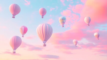 Colorful Hot Air Balloons in a Dreamy Sky