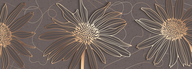 Arnica flowers vector abstract luxury design.