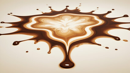 Intricate Coffee Spill Art Close-Up with Subtle Texture