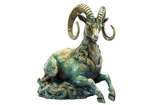 Symbolic representation of Capricorn zodiac sign isolated on transparent background