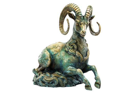 Symbolic representation of Capricorn zodiac sign isolated on transparent background - Powered by Adobe