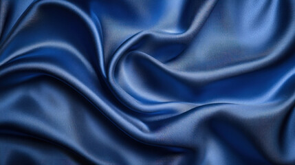 Obraz premium Silky Background In Deep Royal Blue, With Soft, Flowing Folds That Catch The Light, Creating An Elegant And Sophisticated Atmosphere