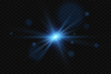 
Flash of star and light, light rays. On a transparent background.