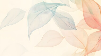 Abstract Pastel Leaflike Forms Flowing Gracefully