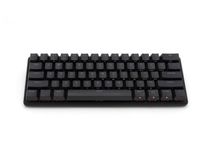 Compact Black Mechanical Keyboard on White Background