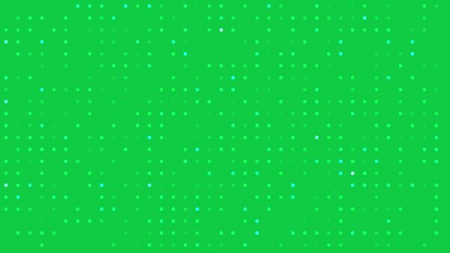 Digital blink dot grid lines motion graphics with green screen background