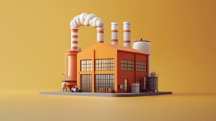 Minimalistic flat illustration of factory industrial plant 