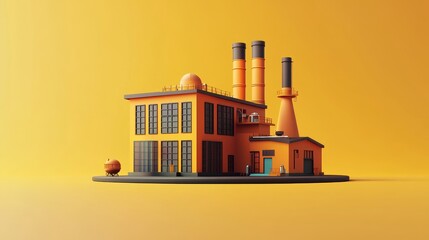 Obraz premium Minimalistic flat illustration of factory industrial plant 