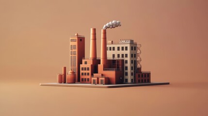 Obraz premium Minimalistic flat illustration of factory industrial plant 