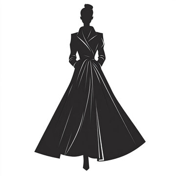 black dress silhouette fashion figure clip art preview