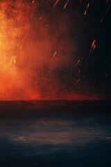 Naklejka premium Abstract fiery gradient with glowing light streaks