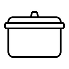 Cooking Pot Vector Line Icon Design