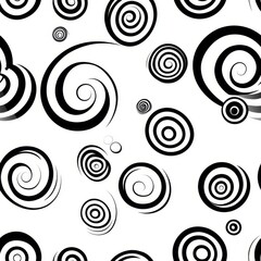 Abstract Black and White Circle Spiral Pattern