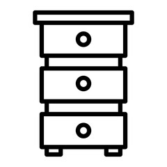 Nightstand Vector Line Icon Design
