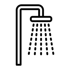 Shower Vector Line Icon Design