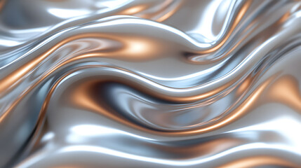 Liquid metallics rippling and blending with subtle, reflective highlights.