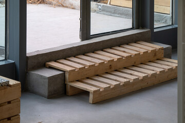 A white minimalist office space