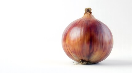 Fototapeta premium Single red onion on white background.