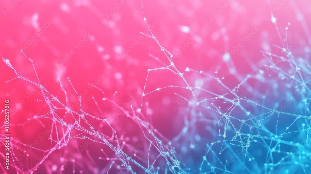 Poster abstract pink and blue network structure image