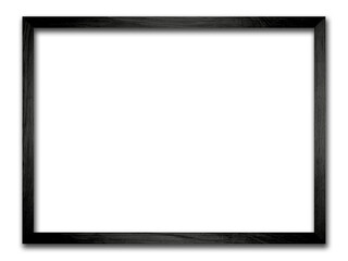 Rectangular picture frame. Old wooden frame, vintage style, with empty space and isolated...