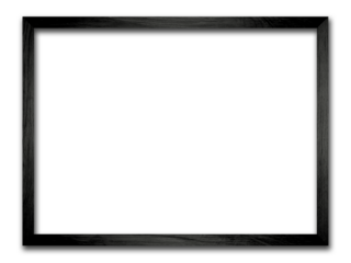 Rectangular picture frame. Old wooden frame, vintage style, with empty space and isolated transparent background with png.