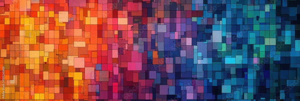 Poster a vibrant abstract artwork featuring a gradient of colors transitioning from warm tones to cool hues