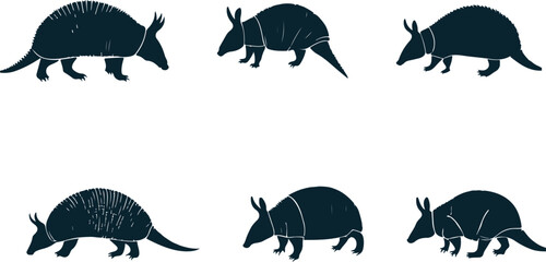 Abstract Armadillo Silhouette Art