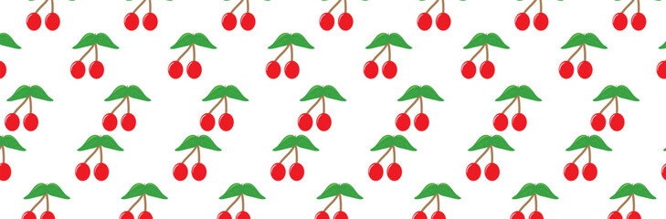 cherry pattern on white background,