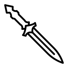 Sword Vector Line Icon Design