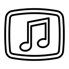 Music Note Vector Line Icon Design