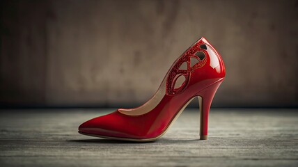 Red shoes with Lovely Heart.