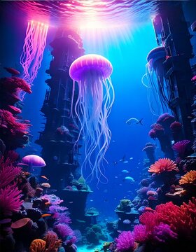 A vast underwater city inh. generative AI