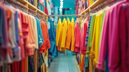 shoppers browsing colorful spring collections in stores