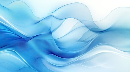 Obraz premium Abstract blue waves flowing gracefully across a white background. A serene and calming image, perfect for design projects.